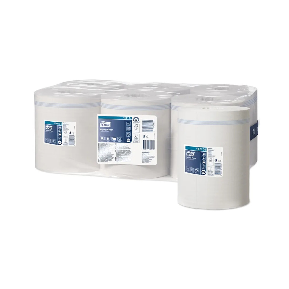 Produktbild för Tork Advanced Wiper 415 - rengöringshandduk - orörda fuktköttsfiber, papper - vit - paket med 6