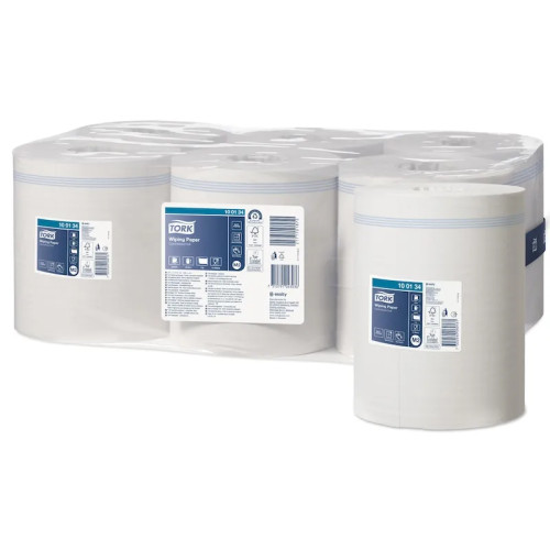 TORK Tork Advanced Wiper 415 - rengöringshandduk - orörda fuktköttsfiber, papper - vit - paket med 6
