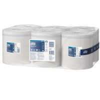 Produktbild för Tork Advanced Wiper 415 - rengöringshandduk - orörda fuktköttsfiber, papper - vit - paket med 6
