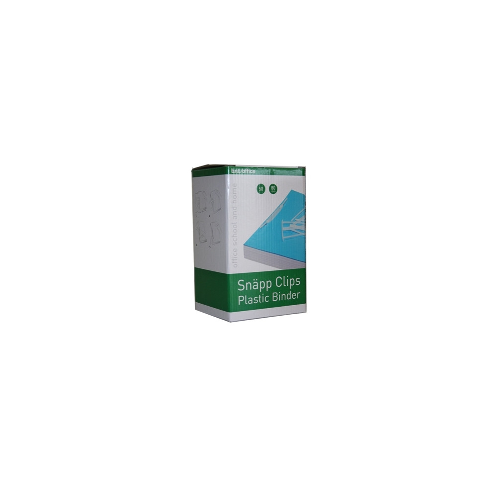 Produktbild för Snap-Clips 80mm 50st, vit125x225x105mm 0,355kg (50st)