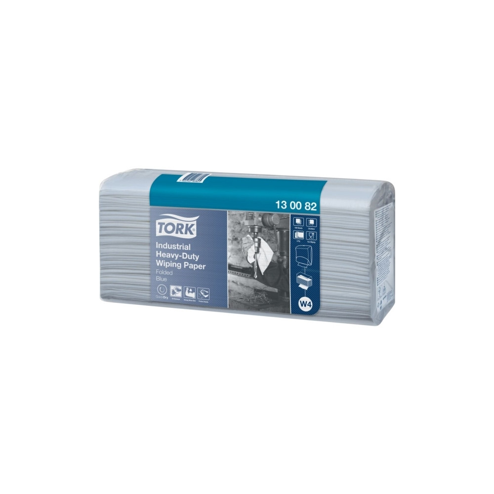 Produktbild för Tork Advanced Wiper 440 - rengöringsdukar - orörda fuktköttsfiber - blå - paket med 100