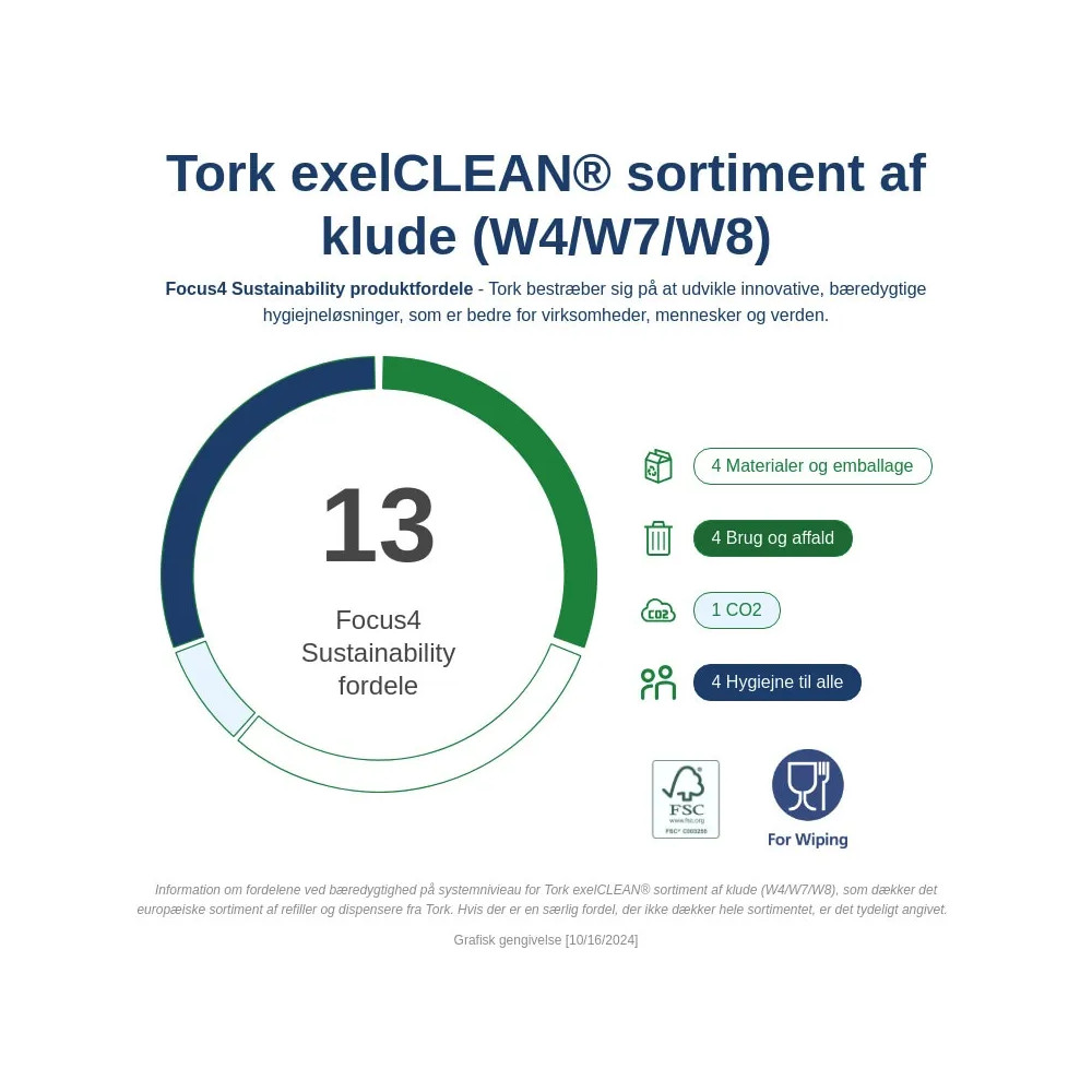 Produktbild för Tork Advanced Wiper 440 - rengöringsdukar - orörda fuktköttsfiber - blå - paket med 100