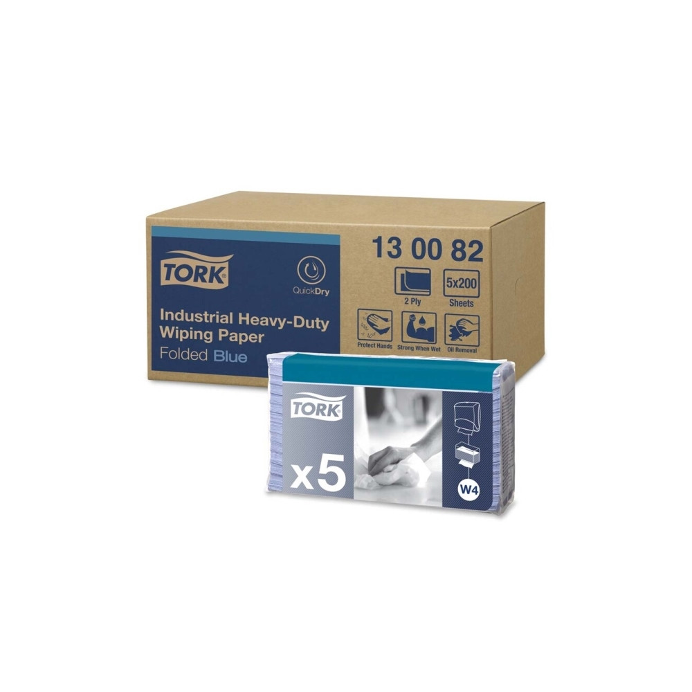 Produktbild för Tork Advanced Wiper 440 - rengöringsdukar - orörda fuktköttsfiber - blå - paket med 100