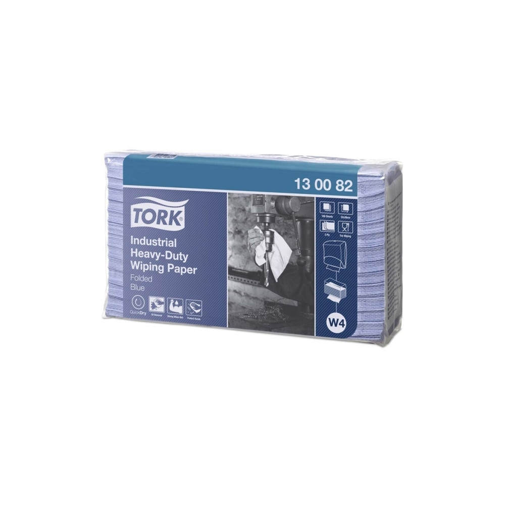 Produktbild för Tork Advanced Wiper 440 - rengöringsdukar - orörda fuktköttsfiber - blå - paket med 100