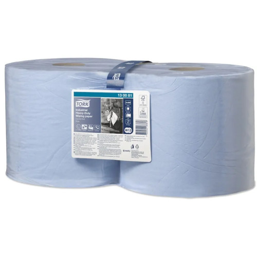 TORK Tork Advanced Wiper 440 W1/W2 - rengöringsdukar - papper - 350 ark - blå - paket med 2