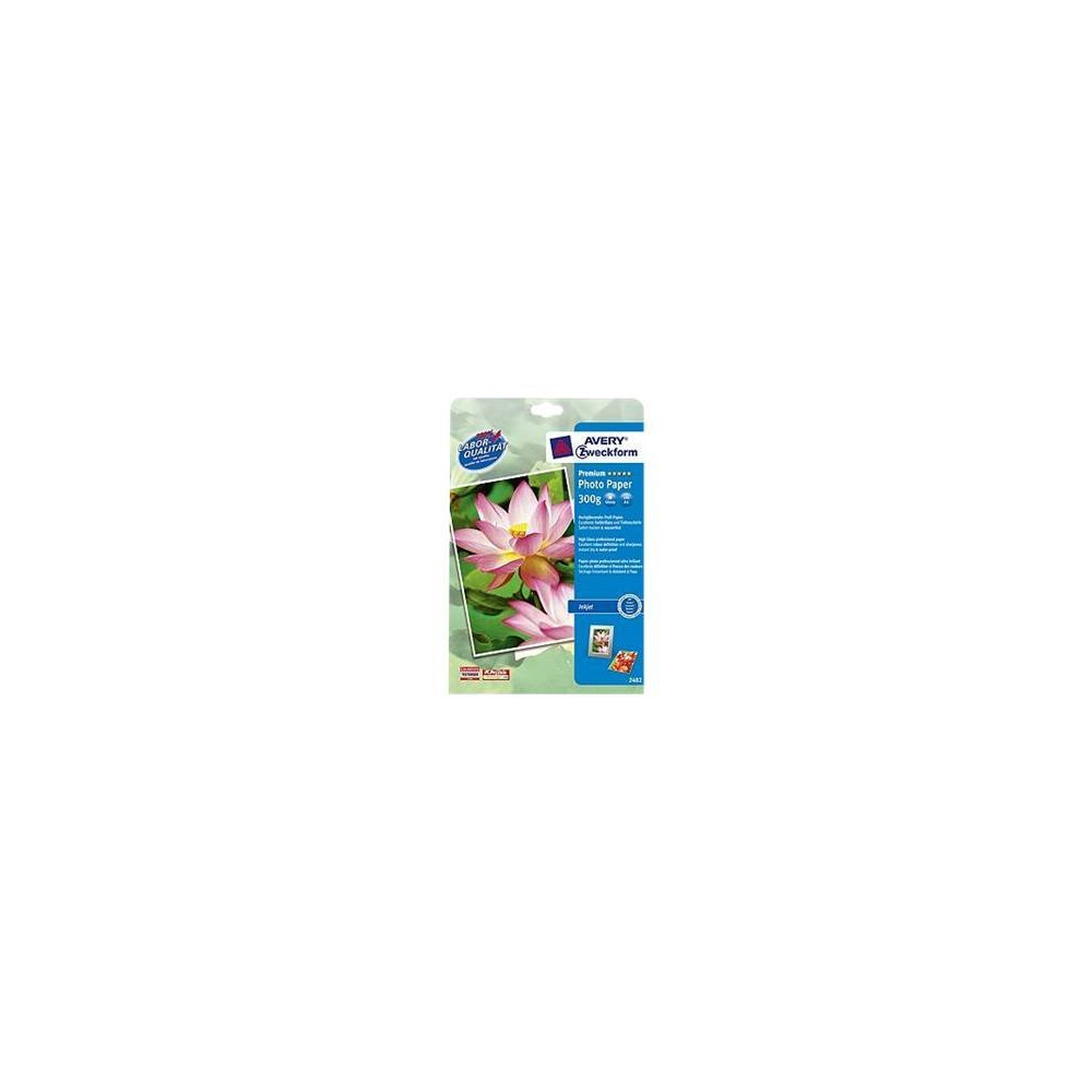 Produktbild för Avery Zweckform Premium Inkjet Photo Paper 2482 - fotopapper - högblank - 20 ark - A4 - 300 g/m²