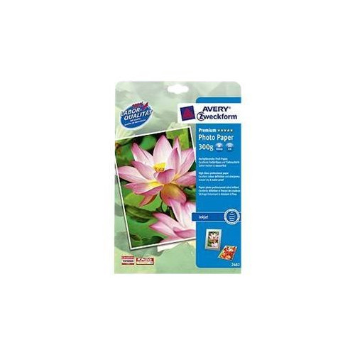 AVERY Avery Zweckform Premium Inkjet Photo Paper 2482 - fotopapper - högblank - 20 ark - A4 - 300 g/m²