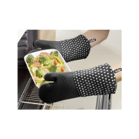 Produktbild för WENKO 2102167100, Set med ugnsvantar, Svart, Bomull, Silikon...