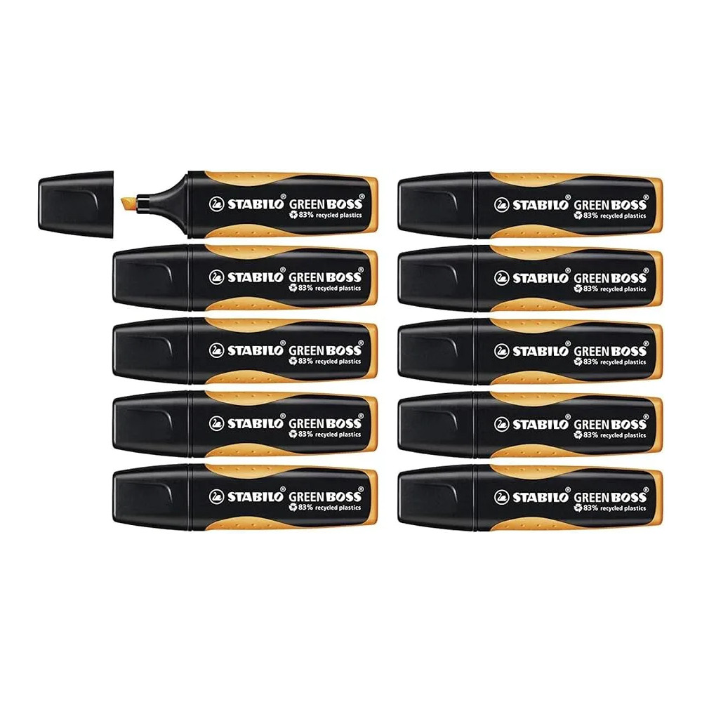 Produktbild för STABILO GREEN BOSS, 1 styck, Orange, Mejselspets, Svart, Ora...