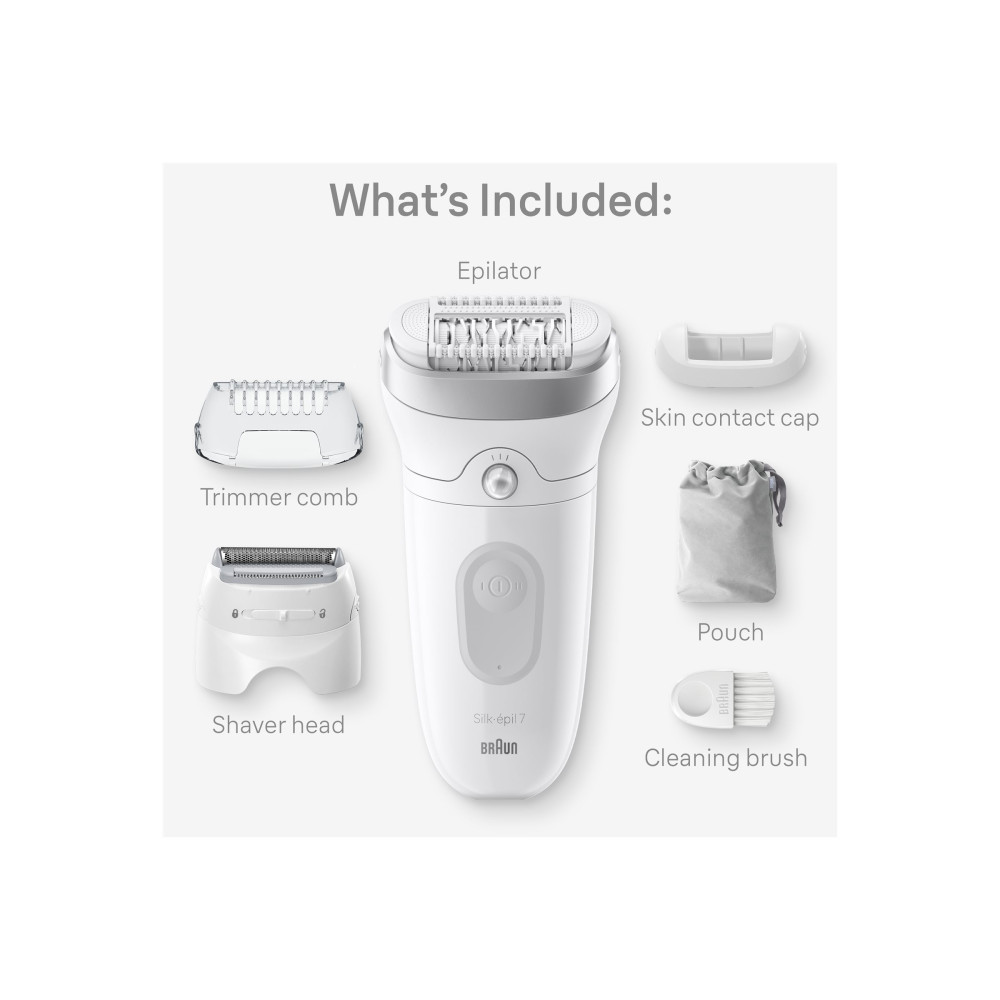 Produktbild för Braun Silk-épil 7 SE7-041 - epilator - silver/white/gray