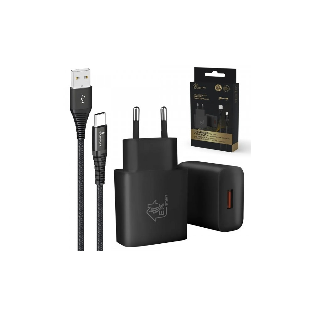 Produktbild för Extralink Smart Life USB Type-A till Type-C-kabel 200 cm + 1...
