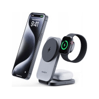 Produktbild för AUKEY LC-MC312, inomhus, Utomhus, USB, Trådlös laddning, Grå...