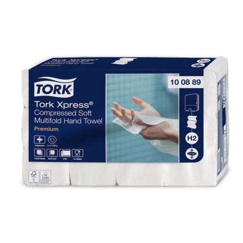 TORK Handdukar Tork H2 Xpress® Premium Z-Fold 2-lagers Komprimera...