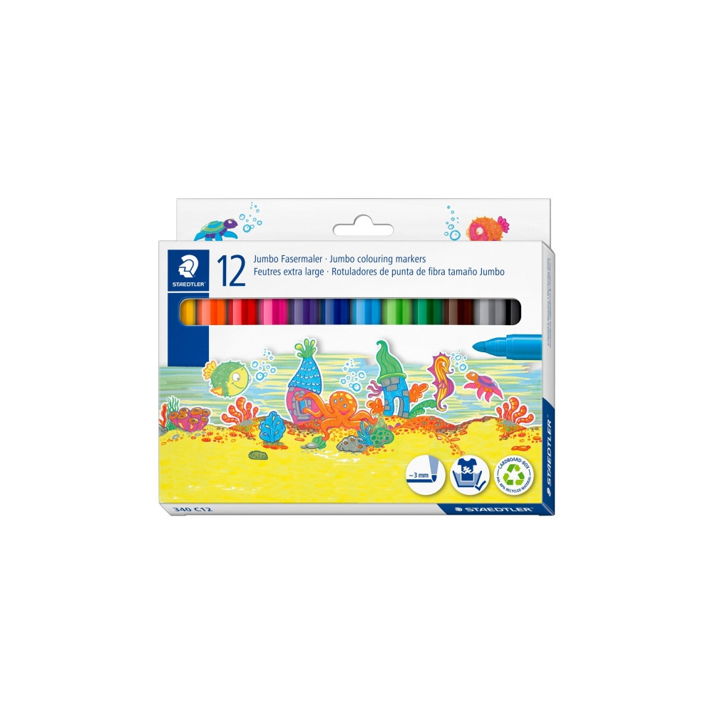 Produktbild för STAEDTLER 340 - fiberspetspenna - blandfärger (paket om 12)