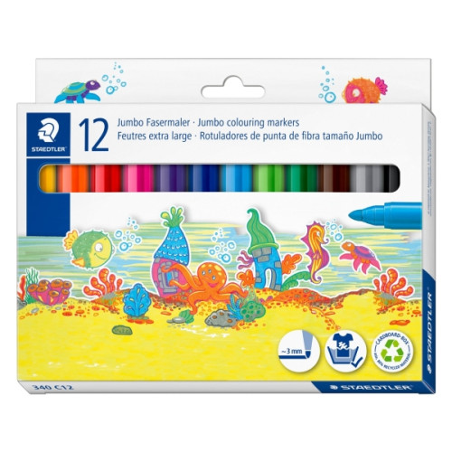 STAEDTLER STAEDTLER 340 - fiberspetspenna - blandfärger (paket om 12)