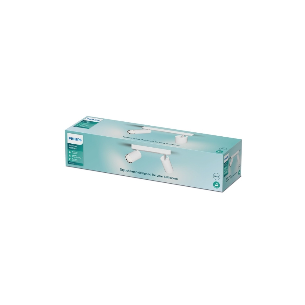 Produktbild för Philips 8720169299092, Skena för spotlight, GU10, 2 lampor,...