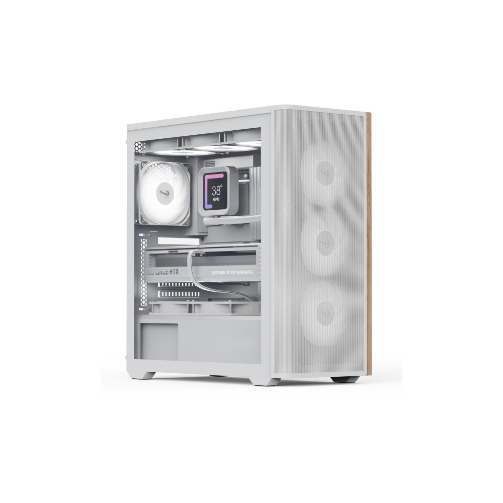 Produktbild för Aerocool D501A, Midi Tower, PC, Svart, Trä, ATX, micro ATX,...