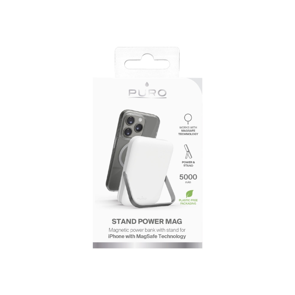 Produktbild för PURO Stand Power Mag, 5000 mAh, Litium Polymer (LiPo), Trådl...
