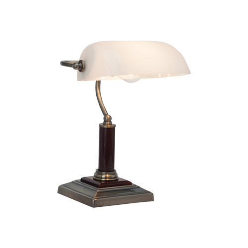 Brilliant Brilliant Bankir - skrivbordslampa - E27 - antik mässing