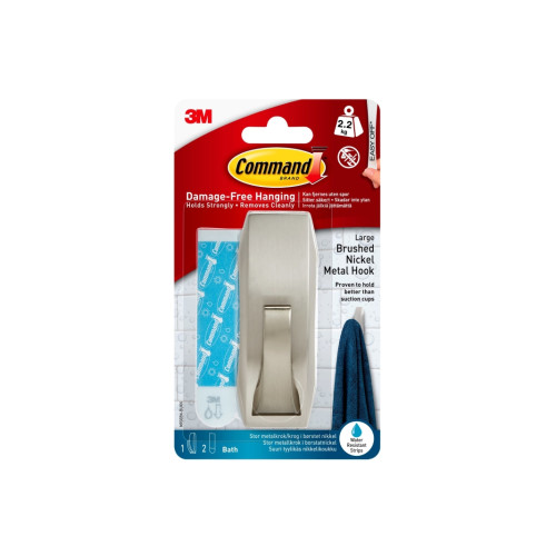 3M 3M Command Modern Reflections stor metallkrok i satin nickel
