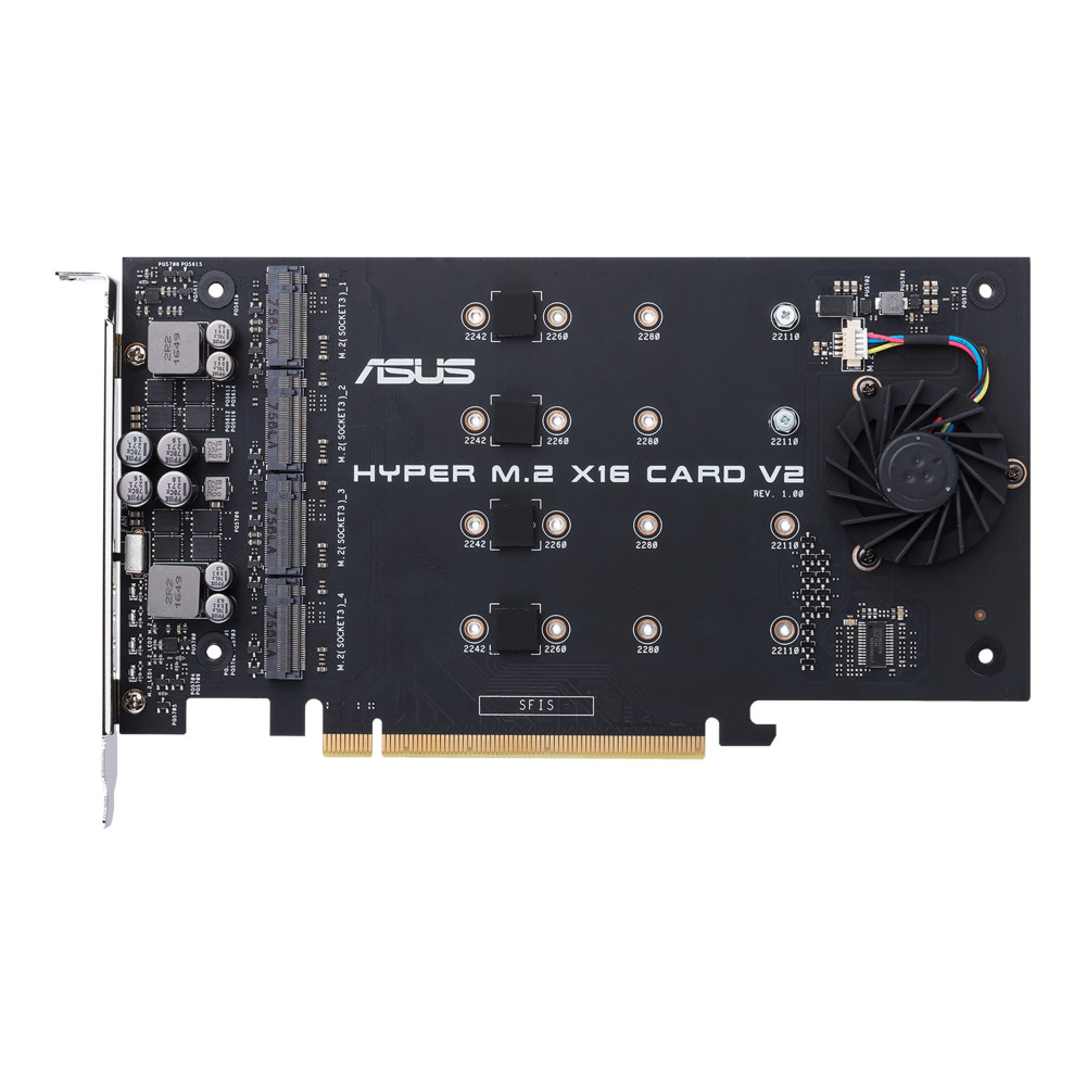 Produktbild för ASUS HYPER M.2 X16 CARD V2 - gränssnittsadapter - M.2 Card - PCIe 3.0 x16