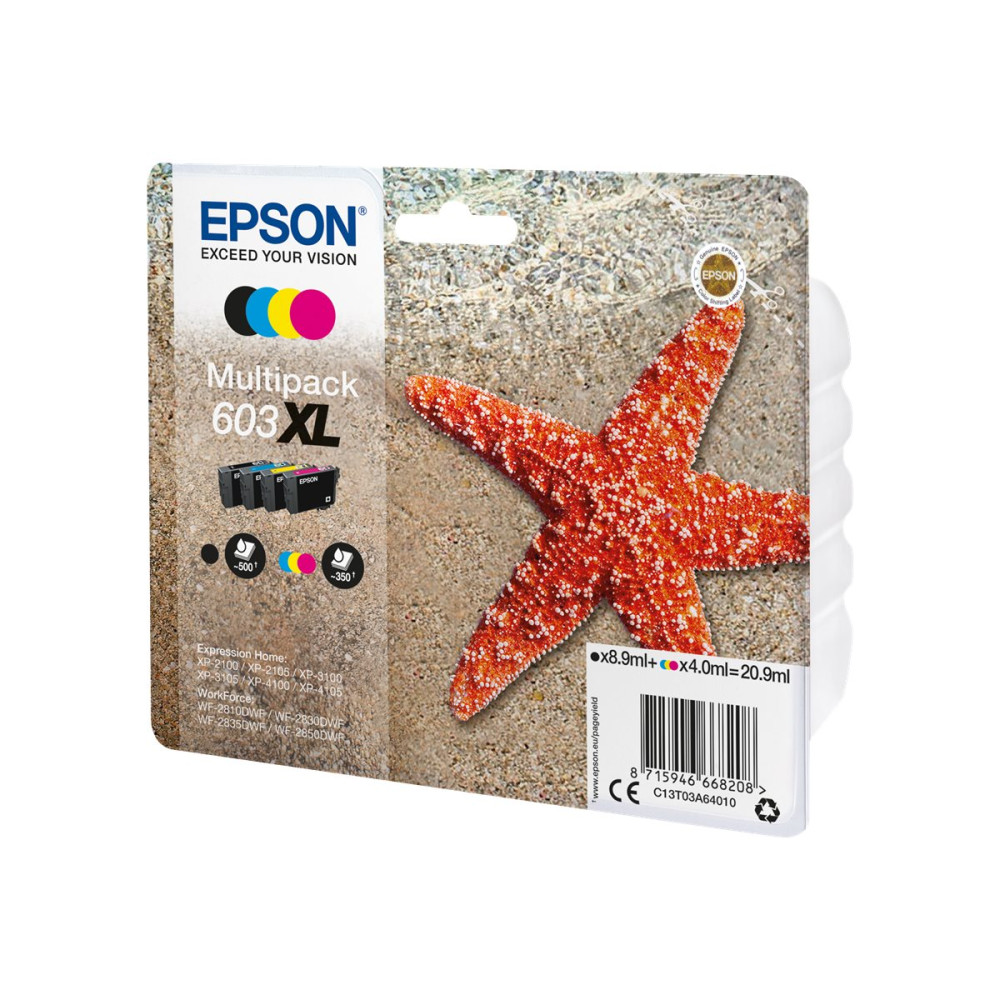 Produktbild för Epson 603XL Multipack - 4-pack - XL - svart, gul, cyan, magenta - original - bläckpatron