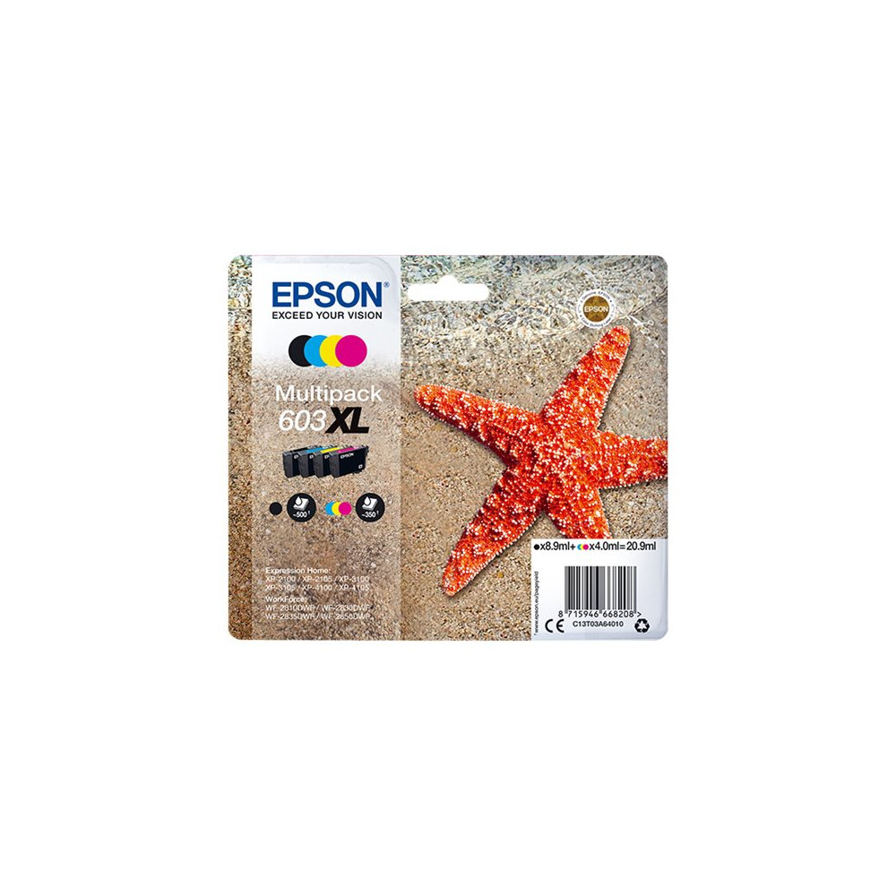 Produktbild för Epson 603XL Multipack - 4-pack - XL - svart, gul, cyan, magenta - original - bläckpatron