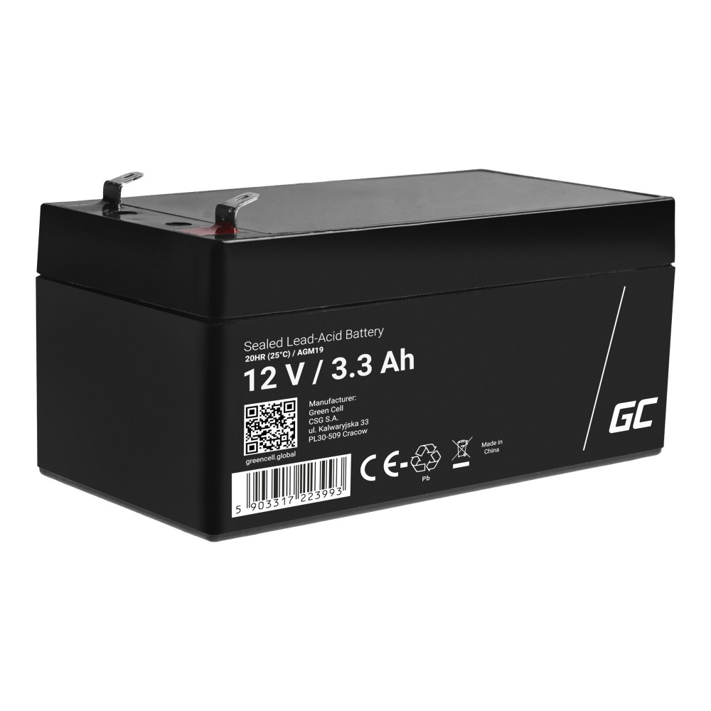 Produktbild för Green Cell - UPS-batteri - Förseglat med blysyra (SLA) - 3.3 Ah