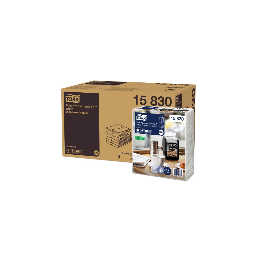 Produktbild för Serviet Tork Xpressnap Fit® N14 hvid 2-lag