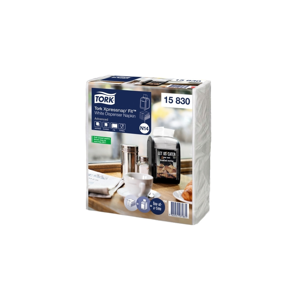 Produktbild för Serviet Tork Xpressnap Fit® N14 hvid 2-lag