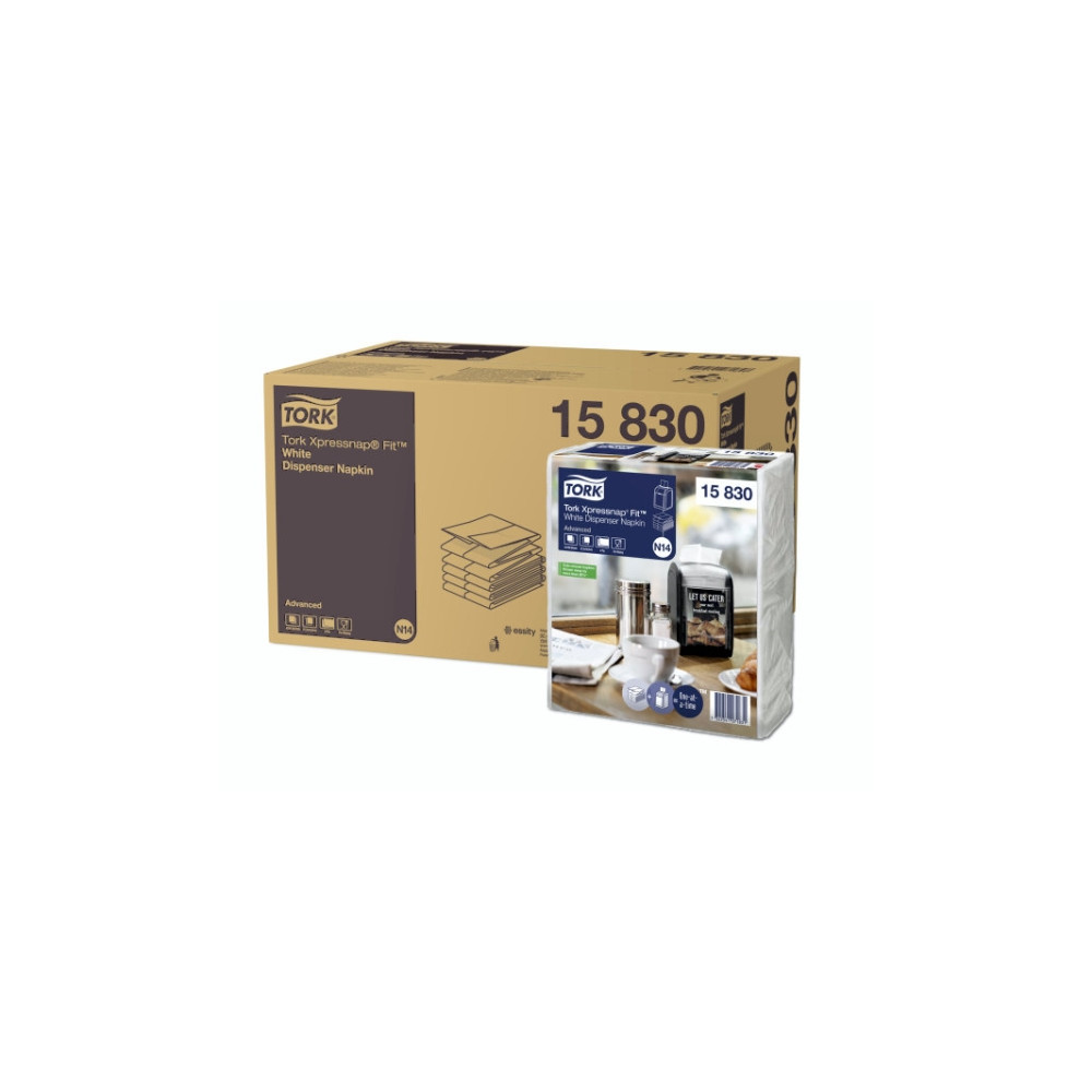 Produktbild för Serviet Tork Xpressnap Fit® N14 hvid 2-lag