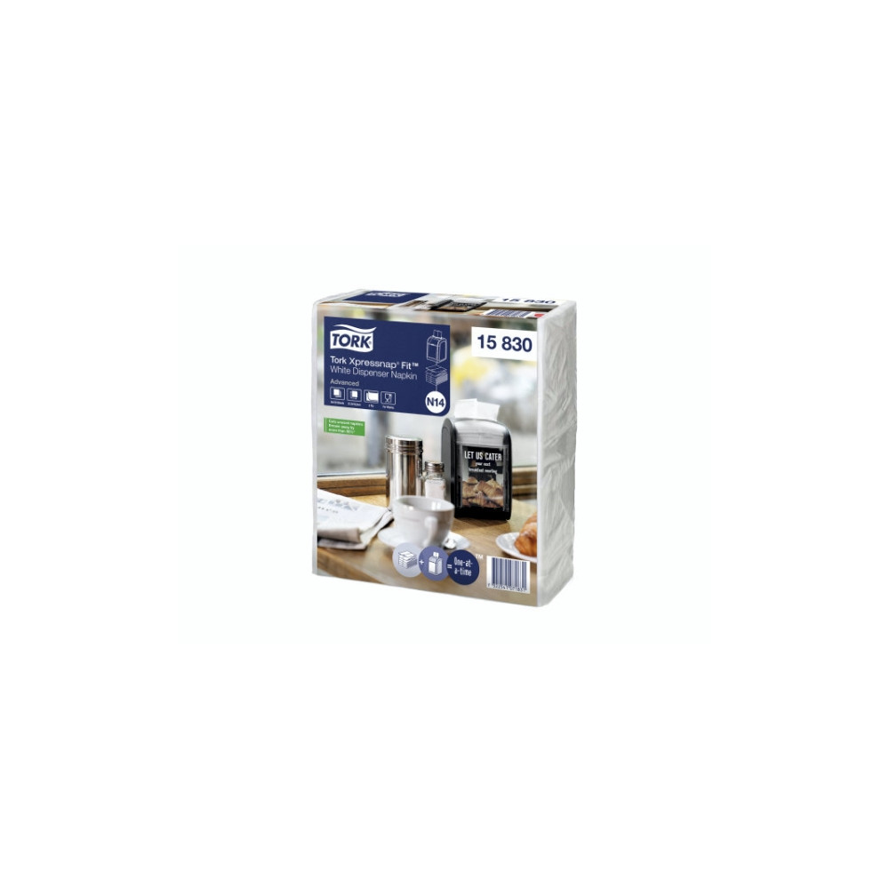 Produktbild för Serviet Tork Xpressnap Fit® N14 hvid 2-lag