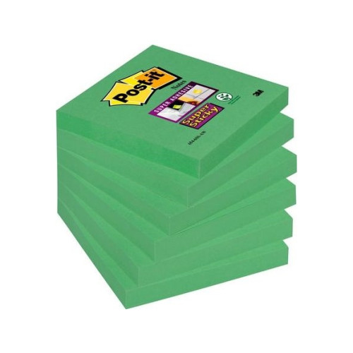 Post-it Staples POST-IT Bloczek SUPER STICKY 654-6SS-AW, rutigt grön...