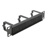 Produktbild för Delock Cable Management Brush Strip with 3 hooks - kabelhanteringspanel med borste för rack - 1U - 10"