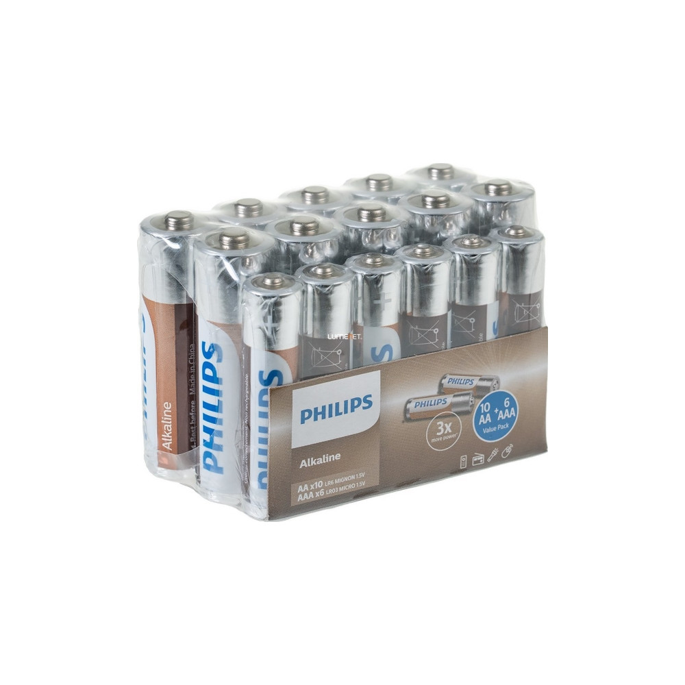 Produktbild för Philips LR036A16F/10, Engångsbatteri, AA, AAA, Alkalisk, 1,5...