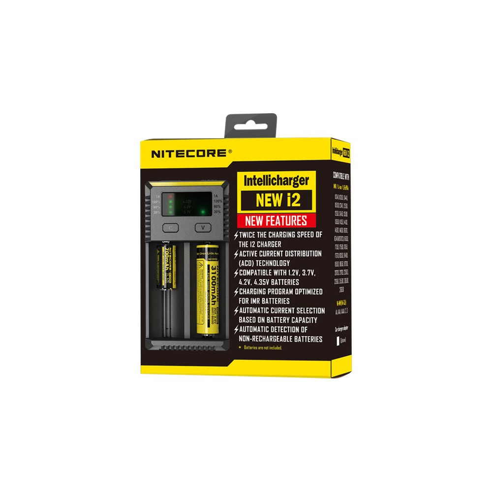 Produktbild för NITECORE Intellicharger New i2 batteriladdare - + växelströmsadapter