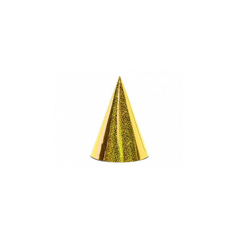 Produktbild för PartyDeco CZAP6-019, Partyhatt, Guld, Födelsedag, 160 mm, 10...