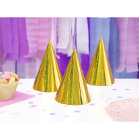 Produktbild för PartyDeco CZAP6-019, Partyhatt, Guld, Födelsedag, 160 mm, 10...