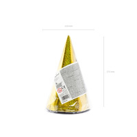Produktbild för PartyDeco CZAP6-019, Partyhatt, Guld, Födelsedag, 160 mm, 10...