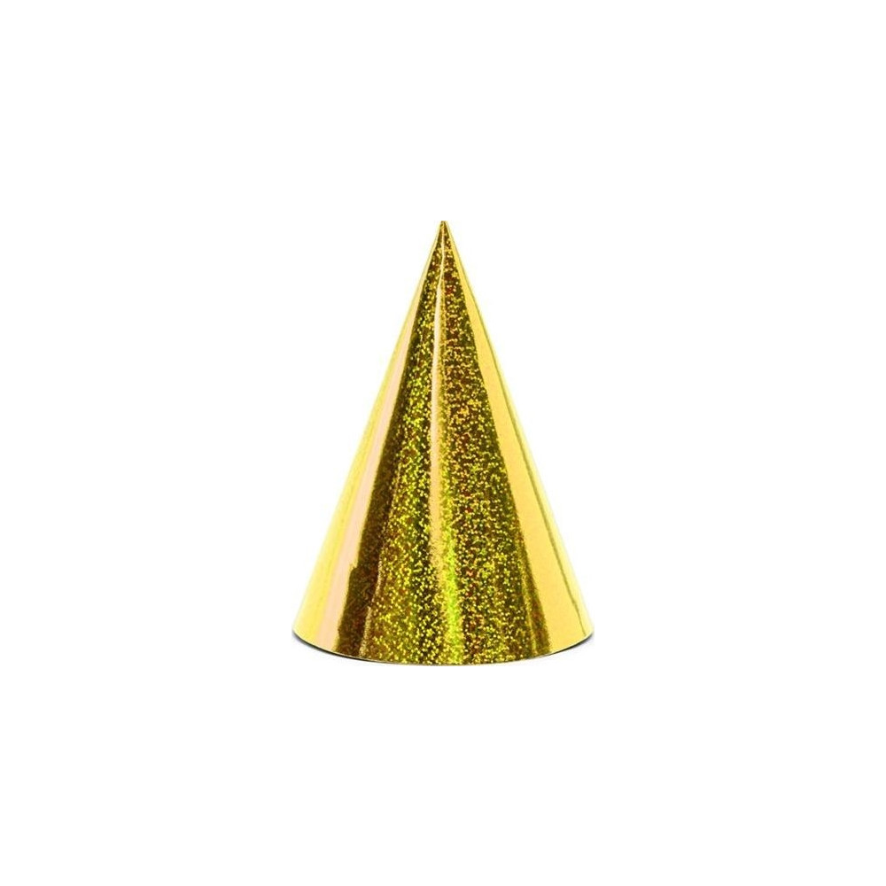 Produktbild för PartyDeco CZAP6-019, Partyhatt, Guld, Födelsedag, 160 mm, 10...