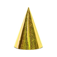 Produktbild för PartyDeco CZAP6-019, Partyhatt, Guld, Födelsedag, 160 mm, 10...