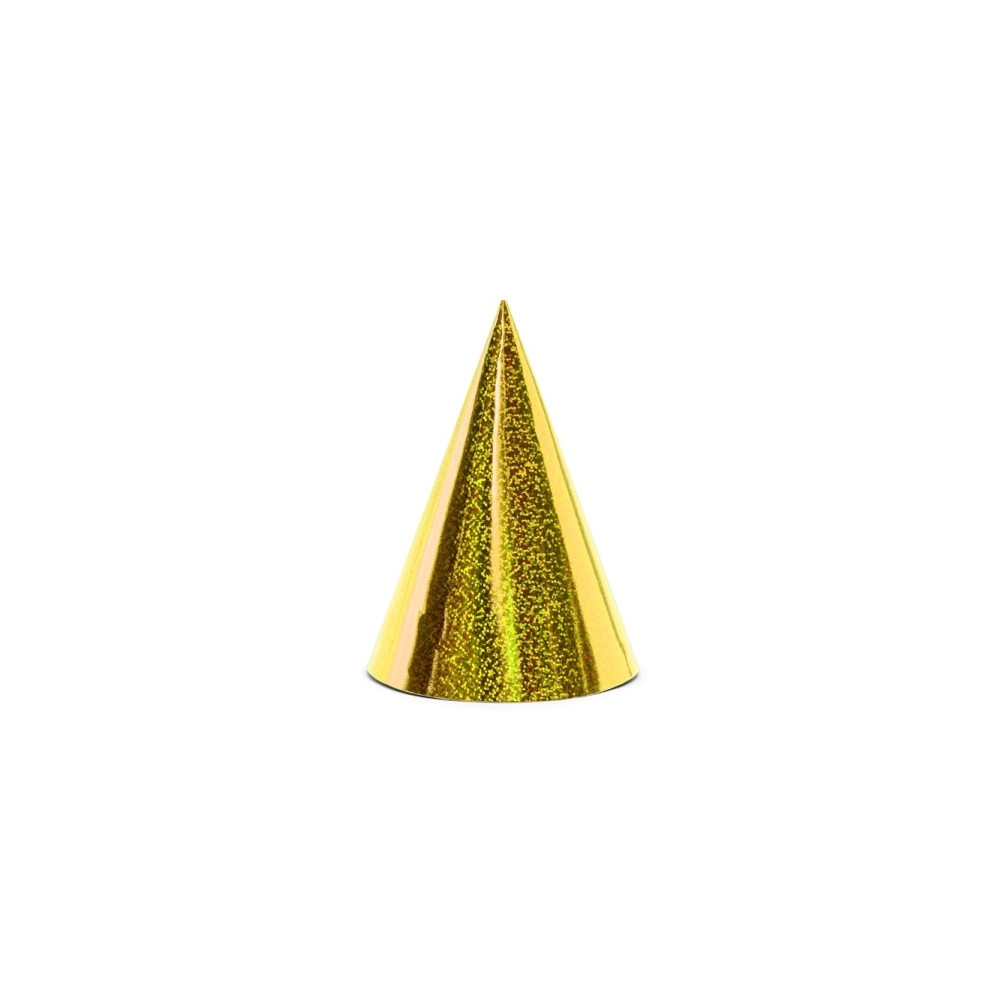 Produktbild för PartyDeco CZAP6-019, Partyhatt, Guld, Födelsedag, 160 mm, 10...