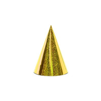 Produktbild för PartyDeco CZAP6-019, Partyhatt, Guld, Födelsedag, 160 mm, 10...