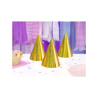 Produktbild för PartyDeco CZAP6-019, Partyhatt, Guld, Födelsedag, 160 mm, 10...