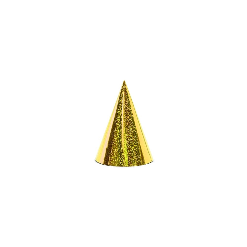 Produktbild för PartyDeco CZAP6-019, Partyhatt, Guld, Födelsedag, 160 mm, 10...