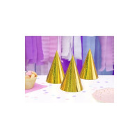 Produktbild för PartyDeco CZAP6-019, Partyhatt, Guld, Födelsedag, 160 mm, 10...