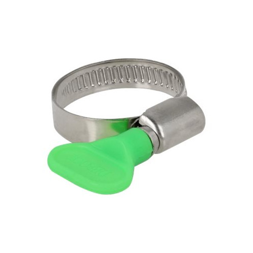DeLOCK Delock Butterfly - hose clamp - lämplig för 22 - 32 mm hose - grön (paket om 10)