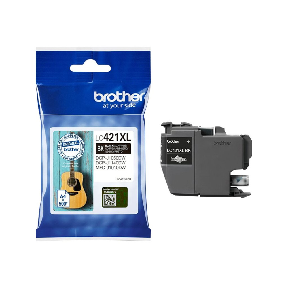 Produktbild för Brother LC421XLBK - Lång livslängd - svart - original - bläckpatron