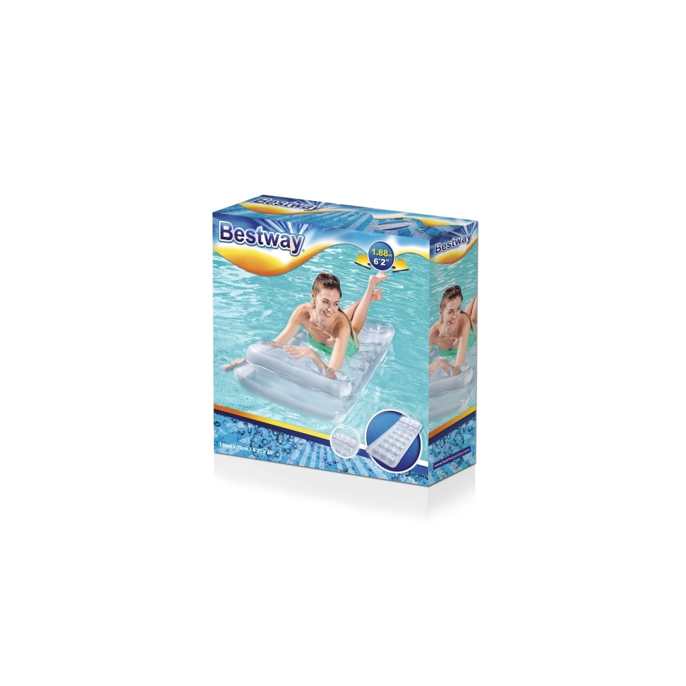 Produktbild för Bestway 43024, Grå, Transparent, Badmadrass, Vinyl, 90 kg, 6...