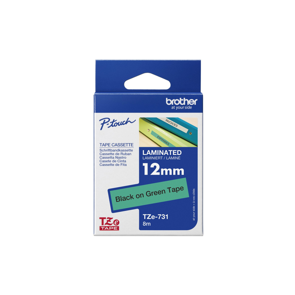 Produktbild för Brother TZe-731 - bandlaminat - 1 kassett(er) - Rulle (1,2 cm x 8 m)